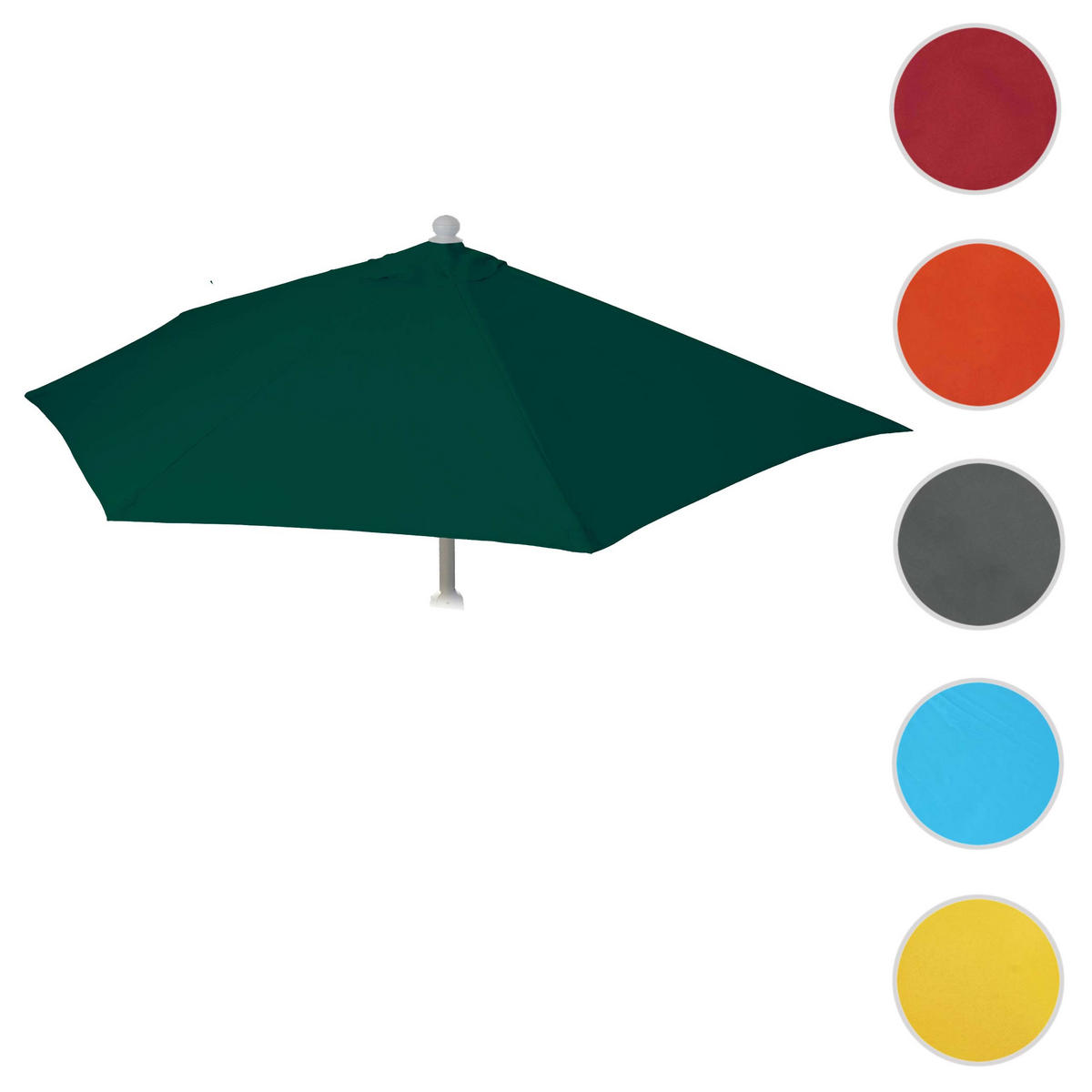 BEZUG FÜR SONNENSCHIRM HALBRUND Grün - Grün, Textil (260/135cm) - MCW