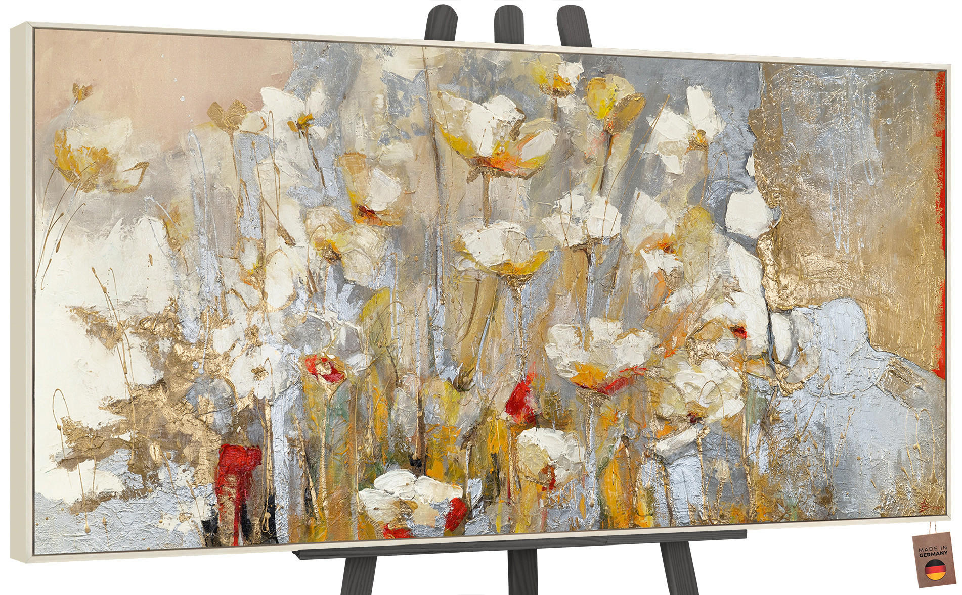 YS-art gallery Gemälde Beige 100x50 cm