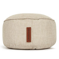 SITZSACK-HOCKER "Home Linen" 45x25cm - Beige, Textil (45/25/45cm) - Green Bean