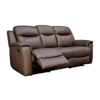 RELAXSOFA Leder 3-Sitzer - Braun - EVASION - Braun, Leder (96/100/205cm) - Vente-Unique