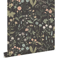 TAPETE Feldblumen 50 x 900 cm - Schwarz, Papier (50/900cm) - ESTAhome