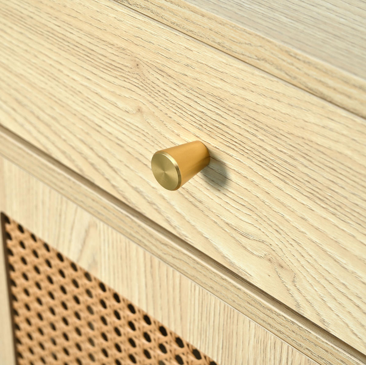 SIDEBOARD mit 3 Schubladen und 3 Türen 120 x 40 x 78 cm Eiche - Hellbraun, Holzwerkstoff (120/78/40cm) - Meubliv