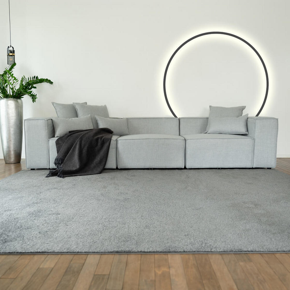 MODULARES SOFA VERONA - Hellgrau, M - Hellgrau, Kunststoff/Textil (327/70/120cm) - Home Deluxe