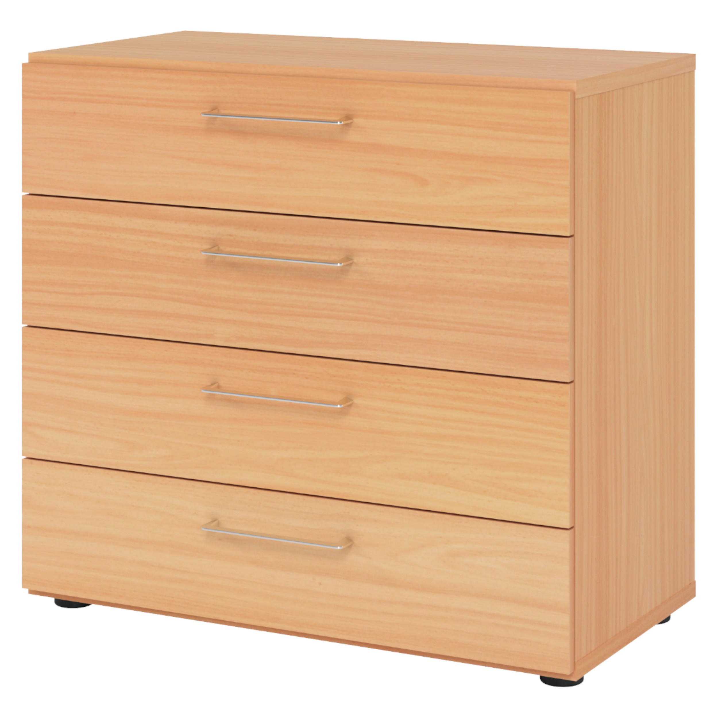 SCHUBLADENSCHRANK - 4 Schübe 42/80/74,8 cm in Buchefarben - Buchefarben, Holzwerkstoff (80/74.8/42cm) - bümö