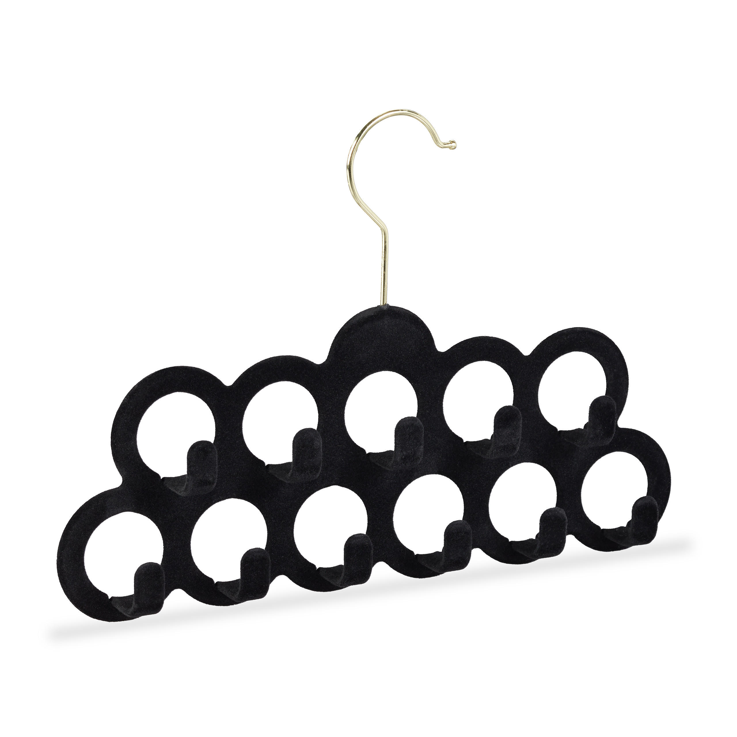 DRŽIAK na šály - čierna, kov/textil (30/21/3cm) - Relaxdays