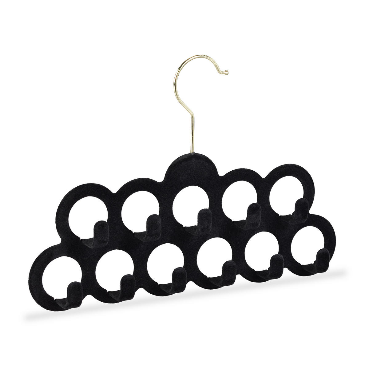 DRŽIAK na šály - čierna, kov/textil (30/21/3cm) - Relaxdays