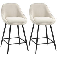 BARHOCKER 2ER-SET aus Polyester Cremeweiß - Creme, Textil (49/88/52cm) - HOMCOM