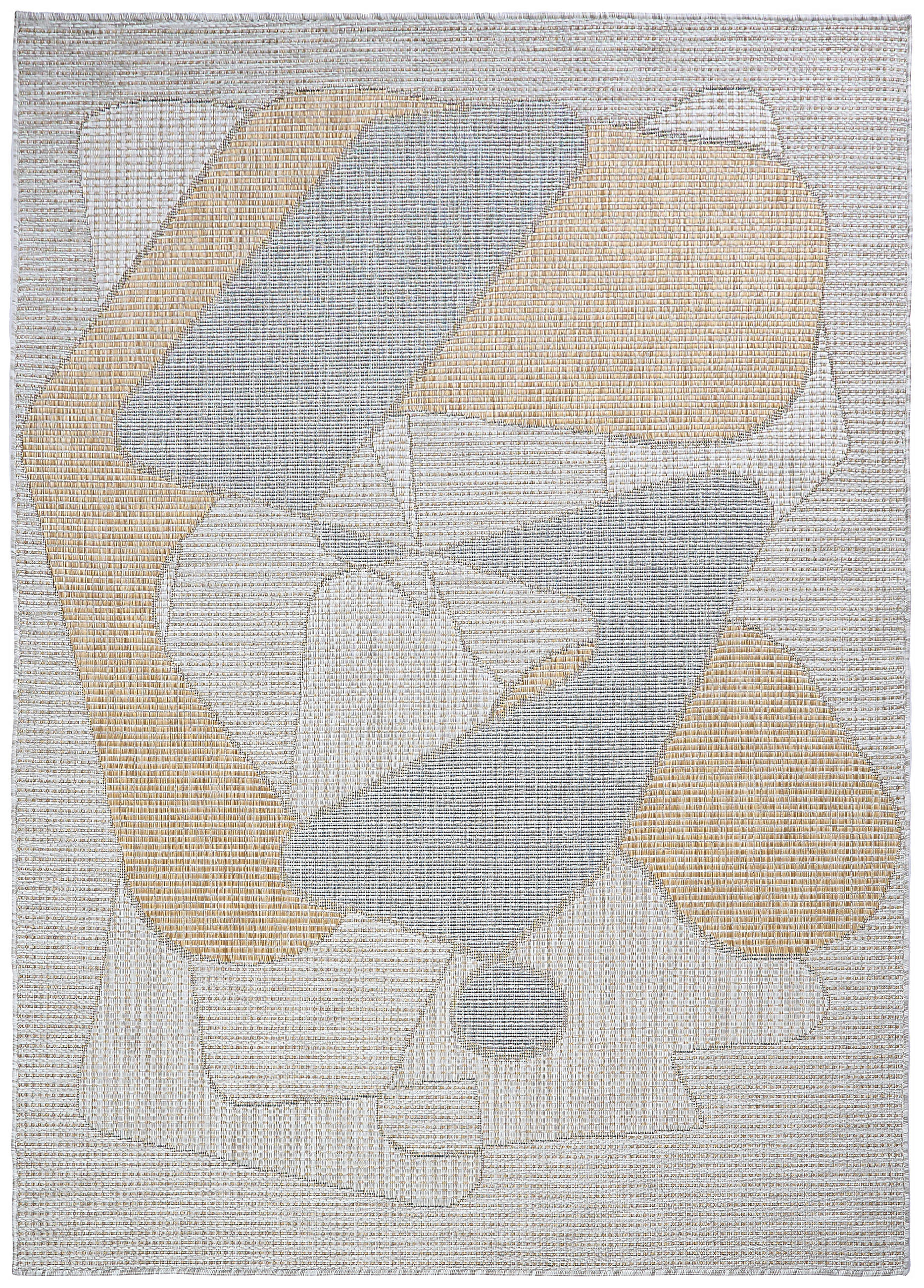 TAPISO YUCANA Grau Outdoor Teppich Flachgewebe 80/150 cm - Grau, Textil (80/150cm) - Tapiso