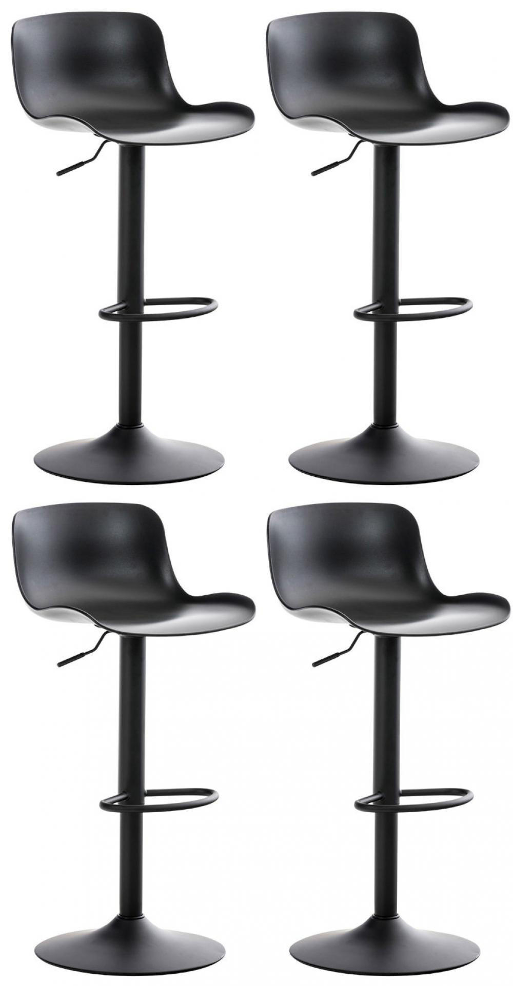 BARHOCKER 4er Set Kunststoff schwarz - Schwarz, Kunststoff/Metall (44/81/44cm) - CLP