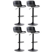 BARHOCKER 4er Set Kunststoff schwarz - Schwarz, Kunststoff/Metall (44/81/44cm) - CLP
