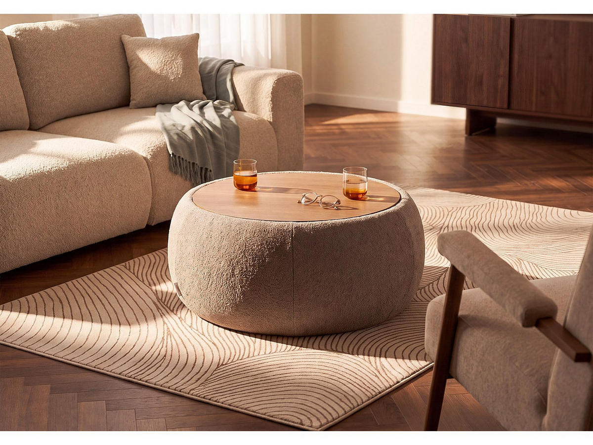COUCHTISCH - 85 x 85 - holz - taupe Sorieli - Taupe, Holz/Holzwerkstoff (85/85/37cm) - Vente-Unique