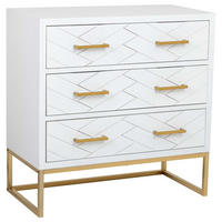 KOMMODE mit 3 schubladen aus holz und metall 80x39x81 cm - Weiß, Holz (80/81/39cm) - Wanderlust