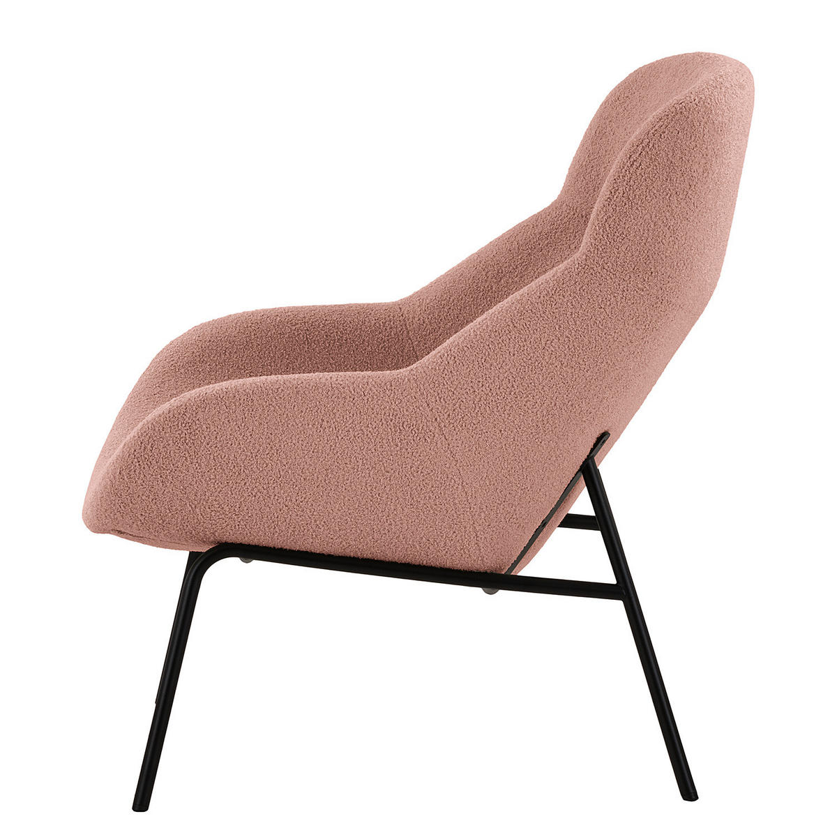 SESSEL - Schwarz/Rosa, Textil/Metall (73/102/92cm) - home24