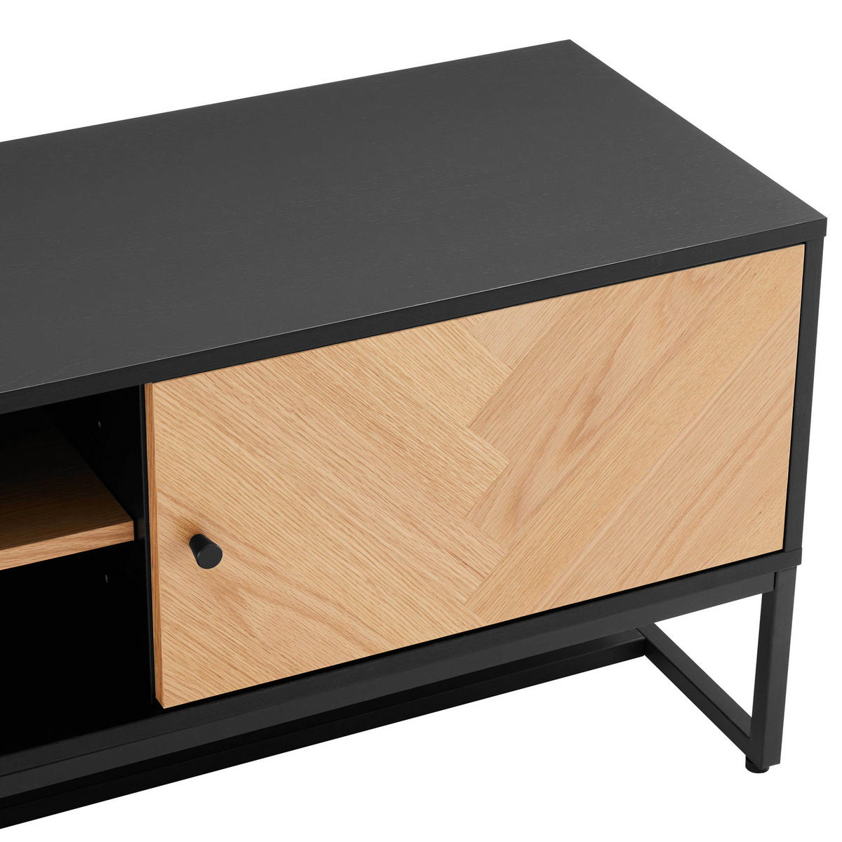 TV-SCHRANK, Schwarz - Schwarz, Holz/Holzwerkstoff (160/50/40cm) - Oviala