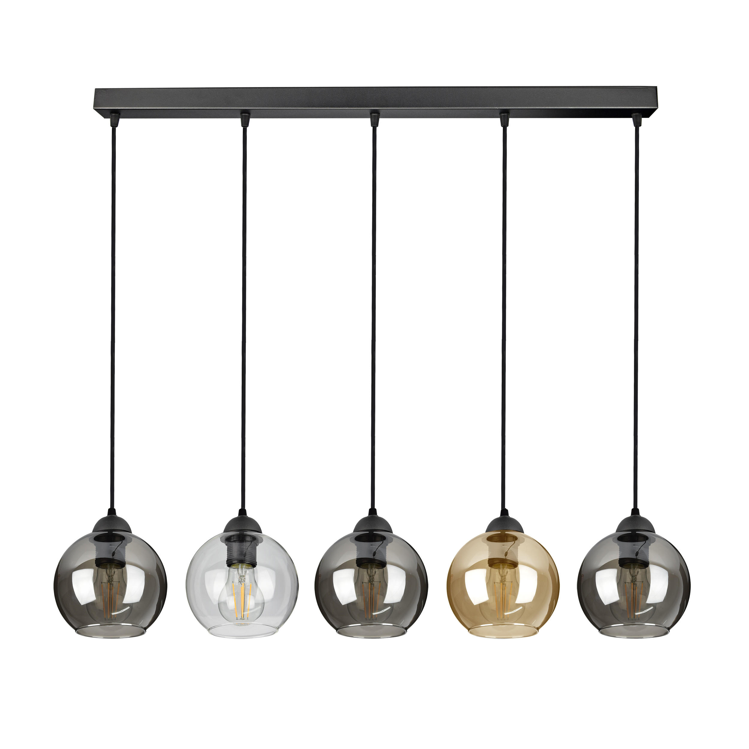 PEDELLEUCHTE HAGEN - Transparent/Schwarz, Glas/Metall (15/100/100cm) - kiki design