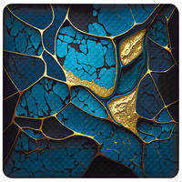 BADEMATTE Marmor Cobalt - Blau, Kunststoff (53/53cm) - Sanilo