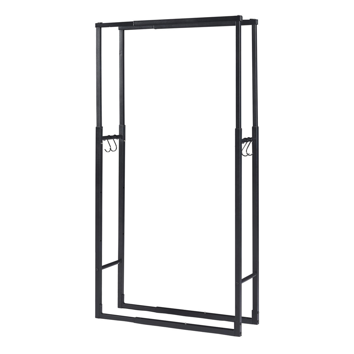 KAMINHOLZREGAL Kasan - Schwarz, Metall (65/150/25cm) - [en.casa]