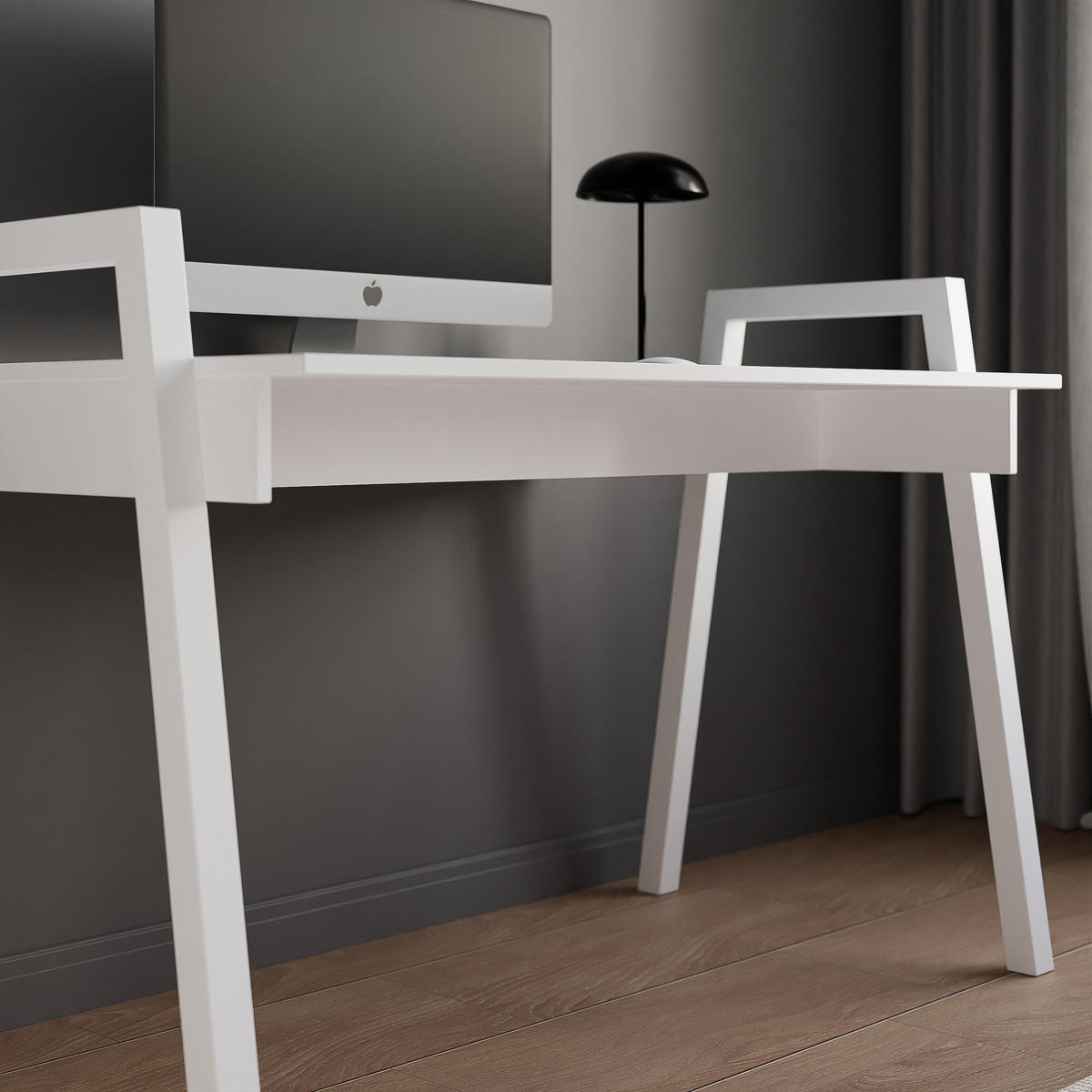 SCHREIBTISCH NOVO 120/68/82 cm, Weiß - Weiß, Holzwerkstoff/Metall (68/120/82cm) - Idohome
