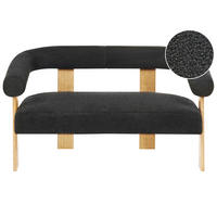 POHOVKA 2-místná Bouclé Černá/Světle hnědá Ilbro - černá, textil (138/76/68cm) - Beliani