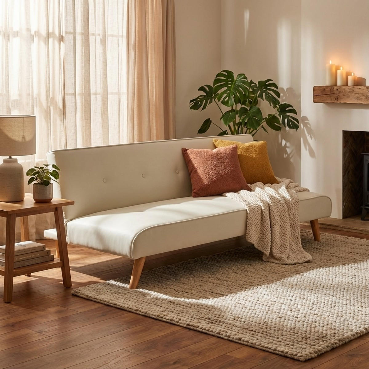 SCHLAFSOFA Larimar - Weiß - Weiß, Textil (178/70/82cm) - Pasmara