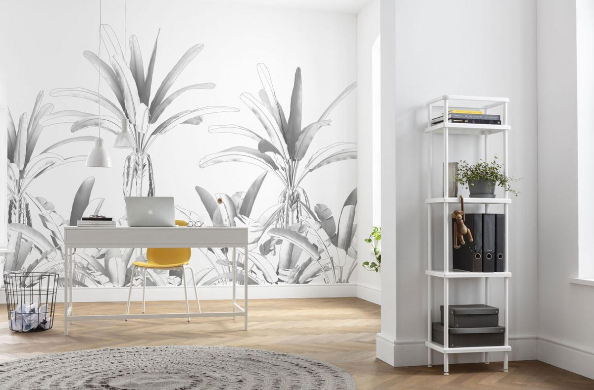 FOTOTAPETE Dschungelmuster 400 x 280 cm - Schwarz, Papier (400/280cm) - Sanders & Sanders