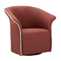 SESSEL Siena Swivel, bordeauxrot, Polyester, Eisen und Sperrholz, 83,5 x 66 x 80 cm - Bordeaux, Holzwerkstoff/Kunststoff (83.5/80/66cm) - Mauro Ferretti