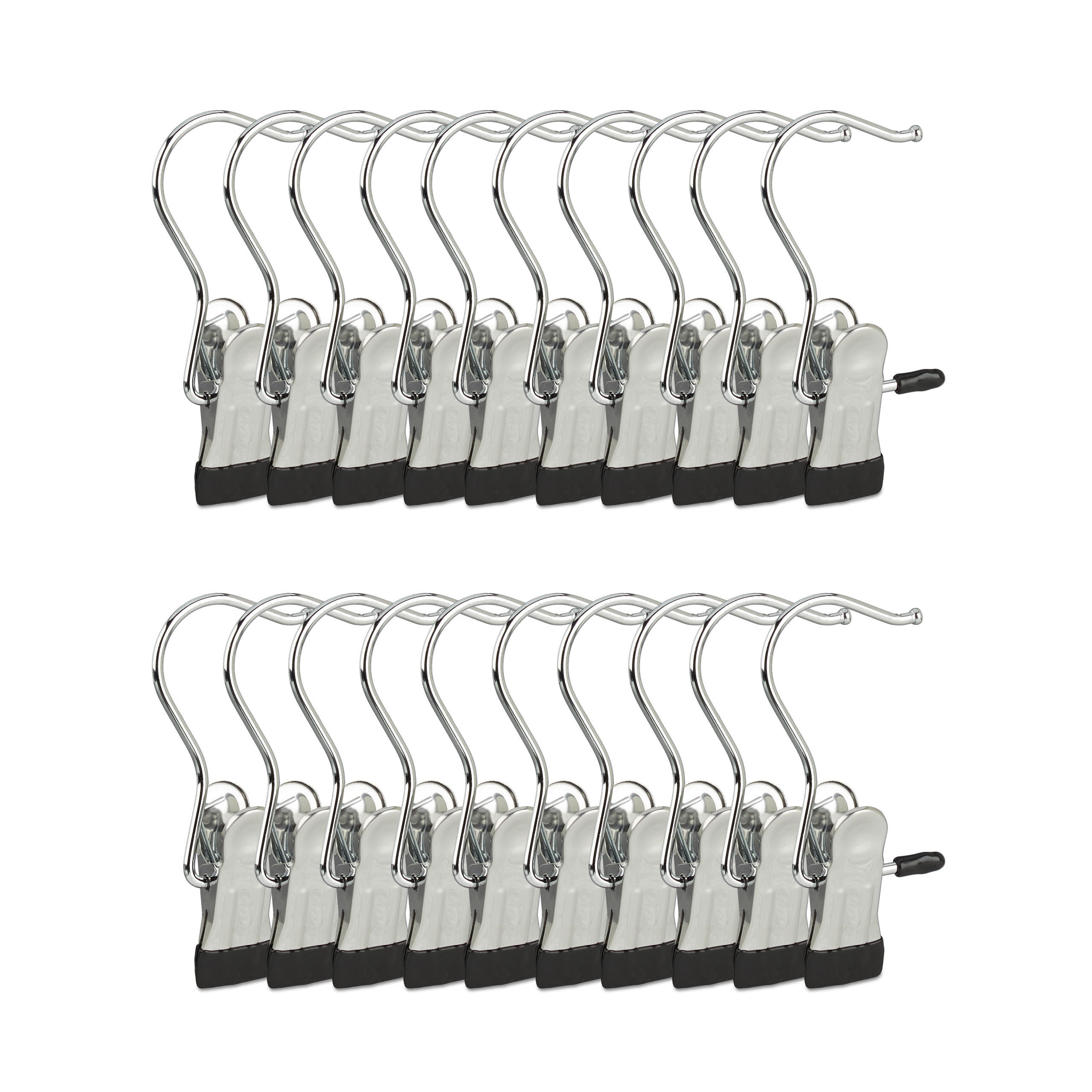 20XKLIPY na obuv - strieborná, kov/plast (5/10.5/2cm) - Relaxdays