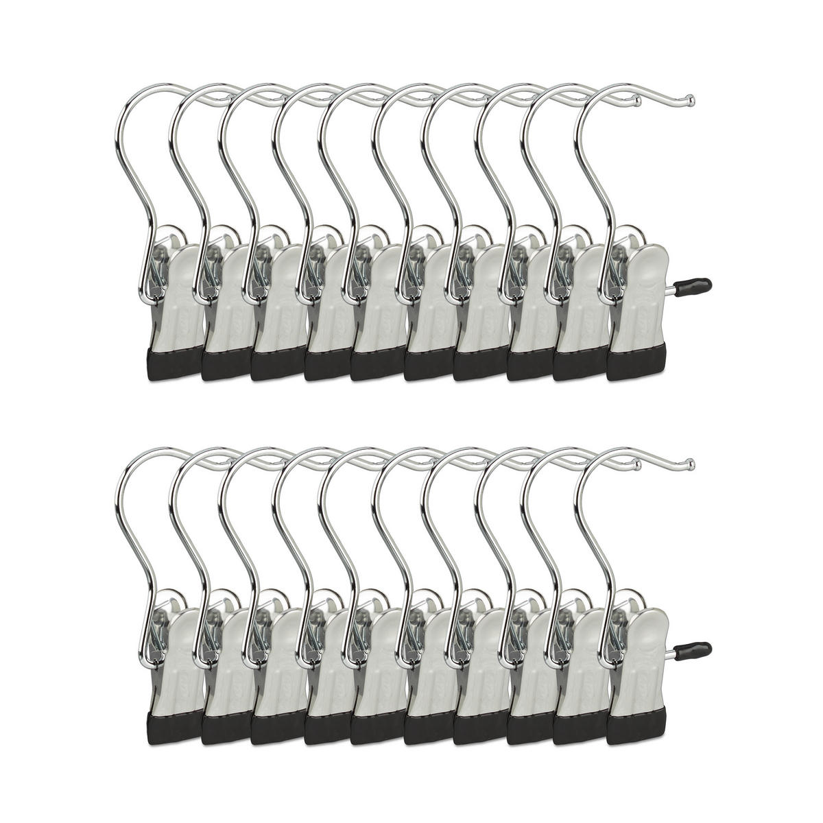 20XKLIPY na obuv - strieborná, kov/plast (5/10.5/2cm) - Relaxdays