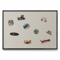 MAGNETTAFEL 100x70 cm Schwarzer Rahmen Cremefarben - Multicolor, Metall (100/70/0.4cm) - TULUP