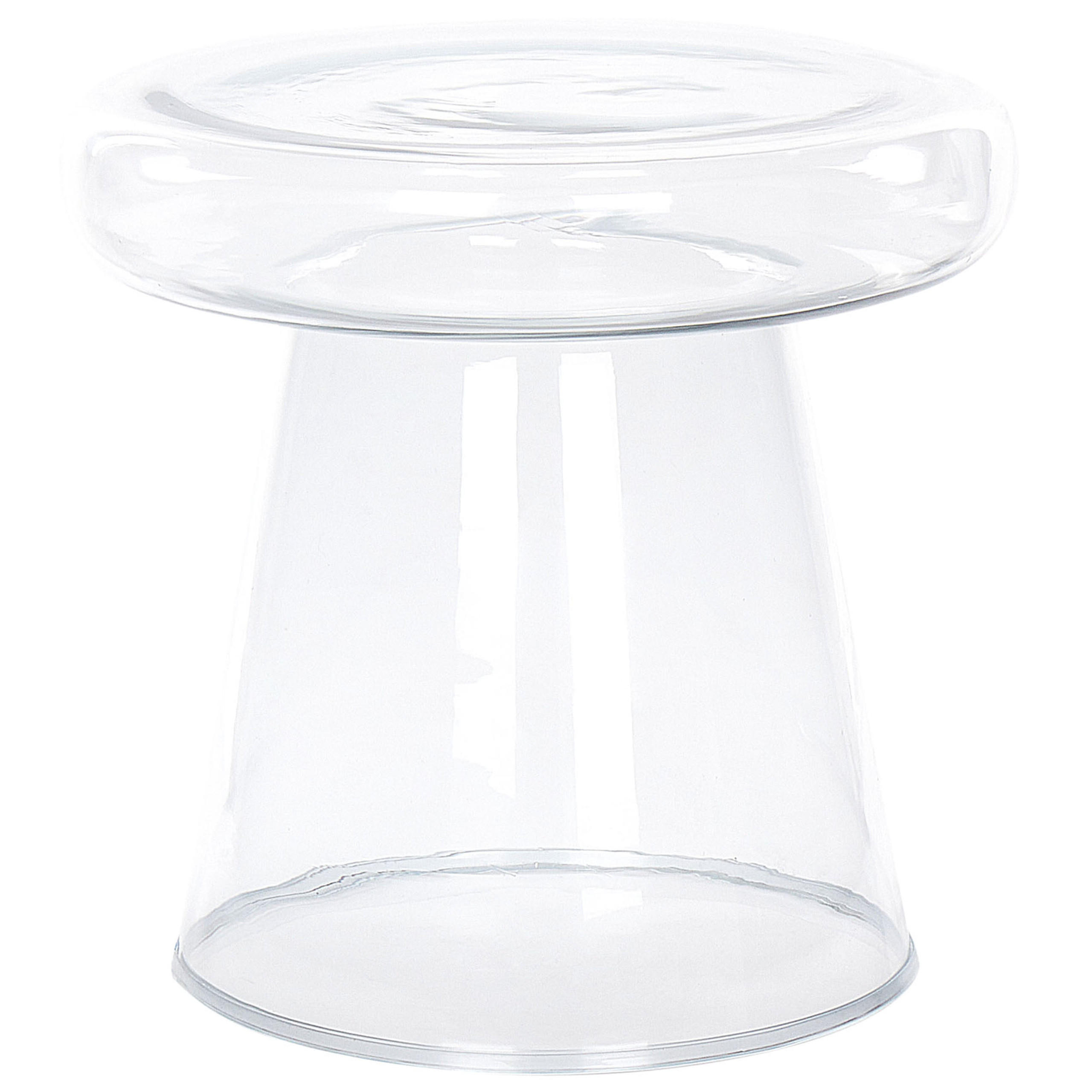 BEISTELLTISCH Glas transparent rund 39 cm Caldera - Transparent, Glas (39/39/40cm) - Beliani