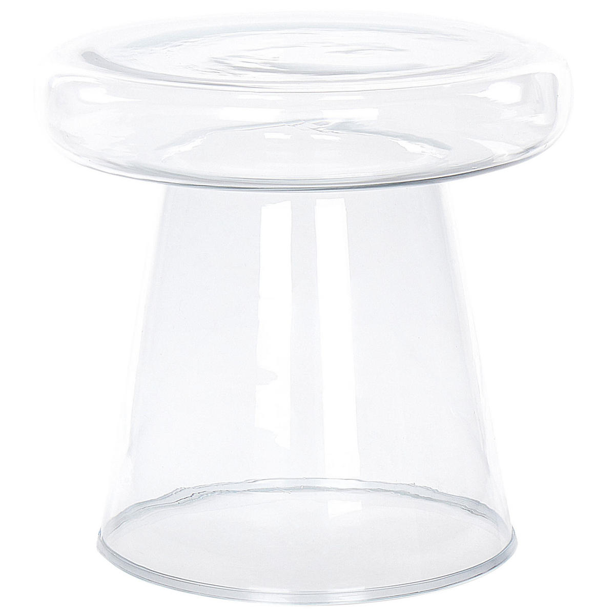 BEISTELLTISCH Glas transparent rund 39 cm Caldera - Transparent, Glas (39/39/40cm) - Beliani