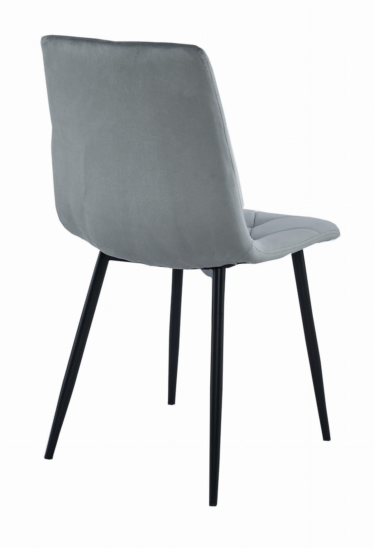 STUHL BOSA 6-er Set, Silbergrau, Schwarz Metallbeine - Anthrazit, Textil/Metall (55/88/60cm) - Komodee