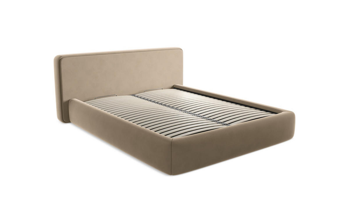 POLSTERBETT mit Bettkasten und Lattenrost 200x228 Schwarz - Schwarz, Kunststoff/Textil (180/200cm) - Makamii