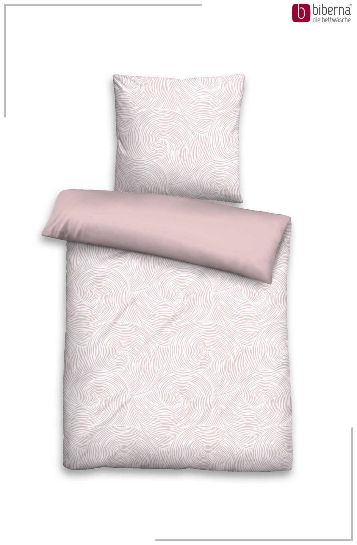 BETTWÄSCHE-GARNITUR Tencel Strudel rose, 135x200 cm + 80x80 cm - Rosa, Textil (135/200cm) - biberna