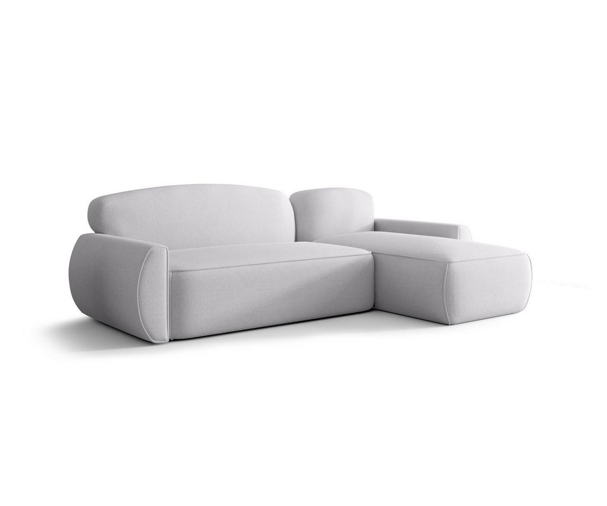 ECKSOFA mit Schlaffunktion LUCAS Curio 80 Rechts - Hellgrau, Textil (240/145cm) - Bedante