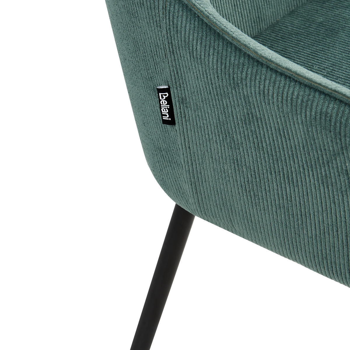 ESSZIMMERSTUHL 2er-Set Cord Grün Loverna - Schwarz/Grün, Textil (54/87/63cm) - Beliani