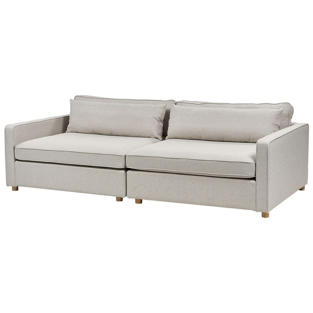 3-SITZER-SOFA beige Vinstra - Hellbraun/Beige, Textil (250/80/125cm) - Beliani