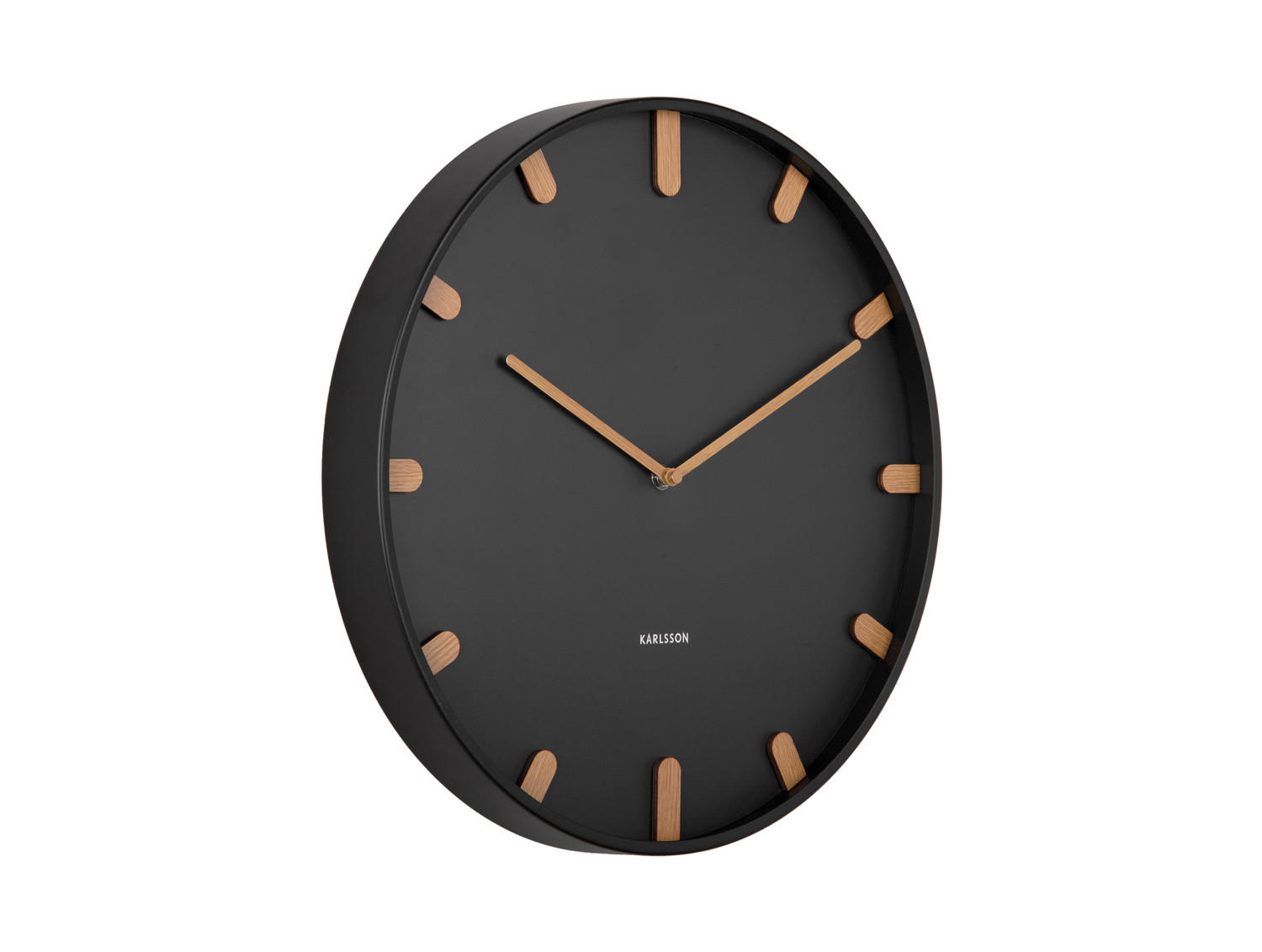 Karlsson Wanduhr Schwarz 40x40x4.5 cm