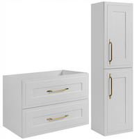 WASCHBECKUNTERSCHRANK + HÄNGESÄULE CLASSIC 80cm Mattwitte - Weiß, Holzwerkstoff (80/58/46cm) - Rodan