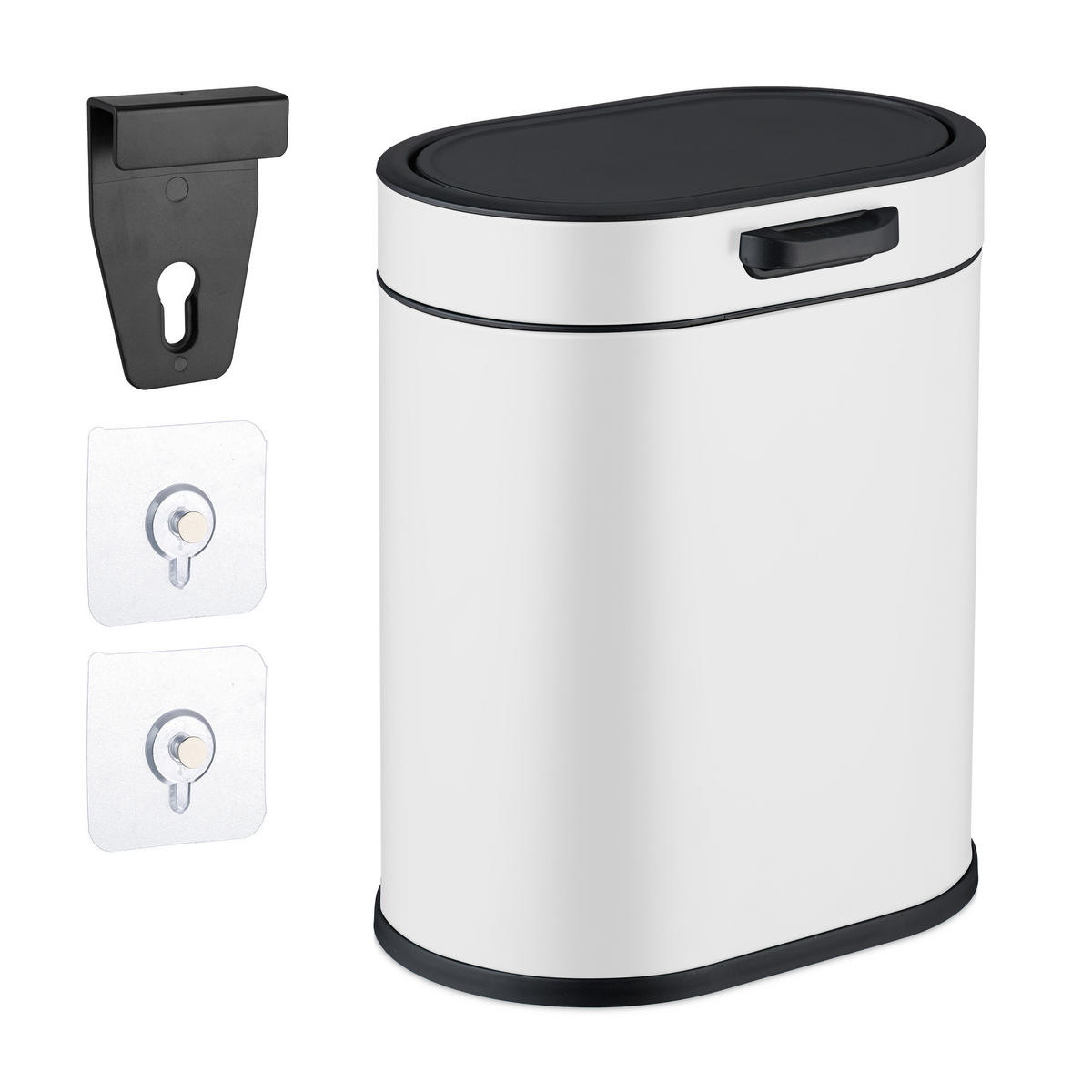 MÜLLEIMER - Weiß, Kunststoff/Metall (24/29.5/19.5cm) - Relaxdays