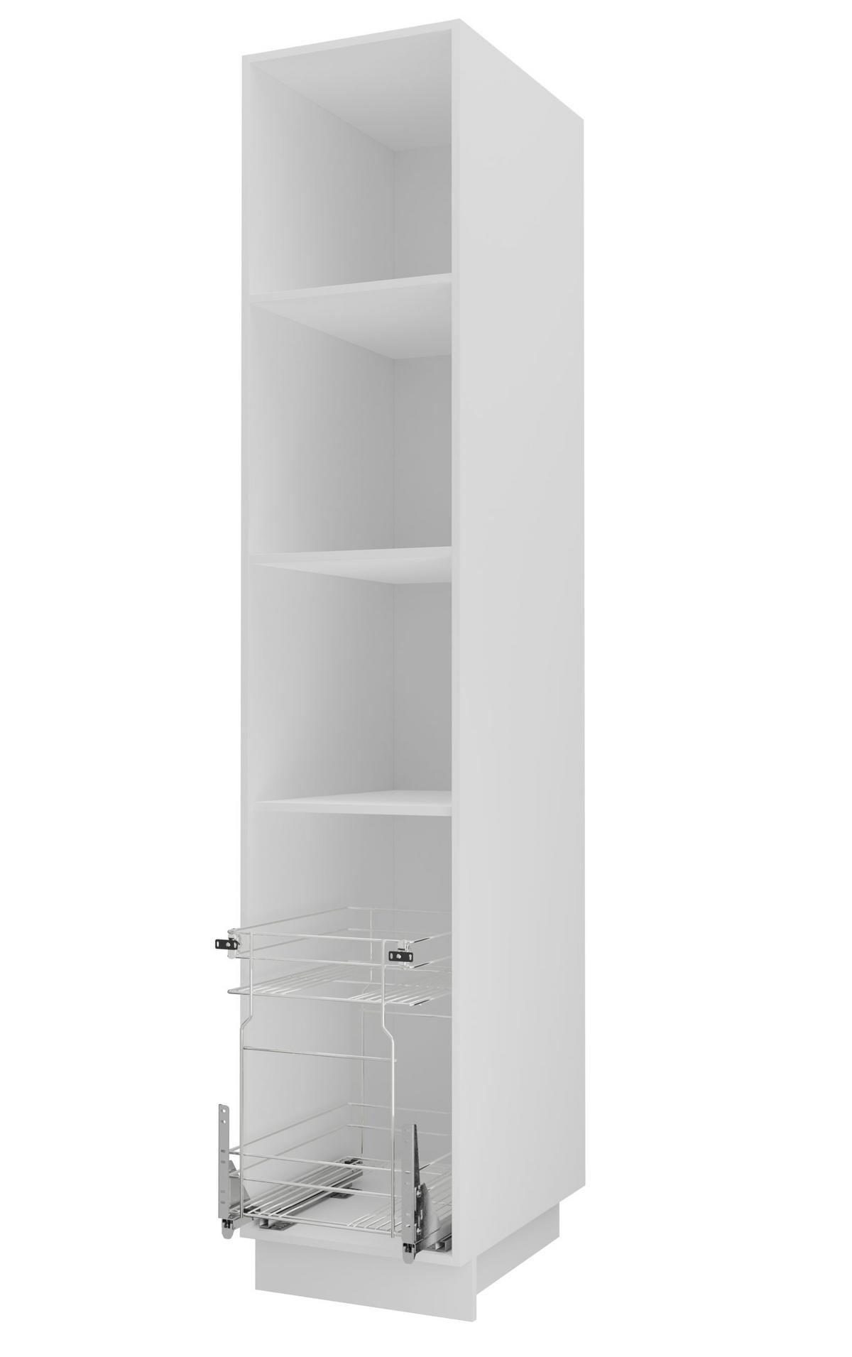 KÜCHENLEERBLOCK Platinium weiß matt / weiß Hochglanz & schwarz Hochglanz 18-teilig - Schwarz/Weiß, Holzwerkstoff/Metall (320/207/225cm) - Feldmann-Wohnen