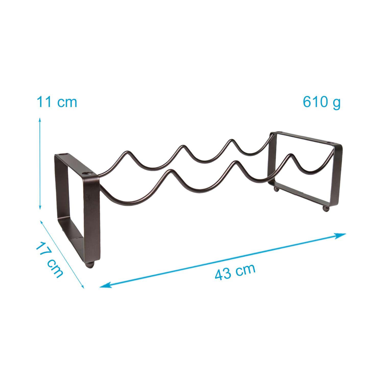 WEINREGAL aus Eisen für 4 Weinflaschen Stapelbar 43 / 17 / 11 cm - Schwarz, Metall (17/11/43cm)