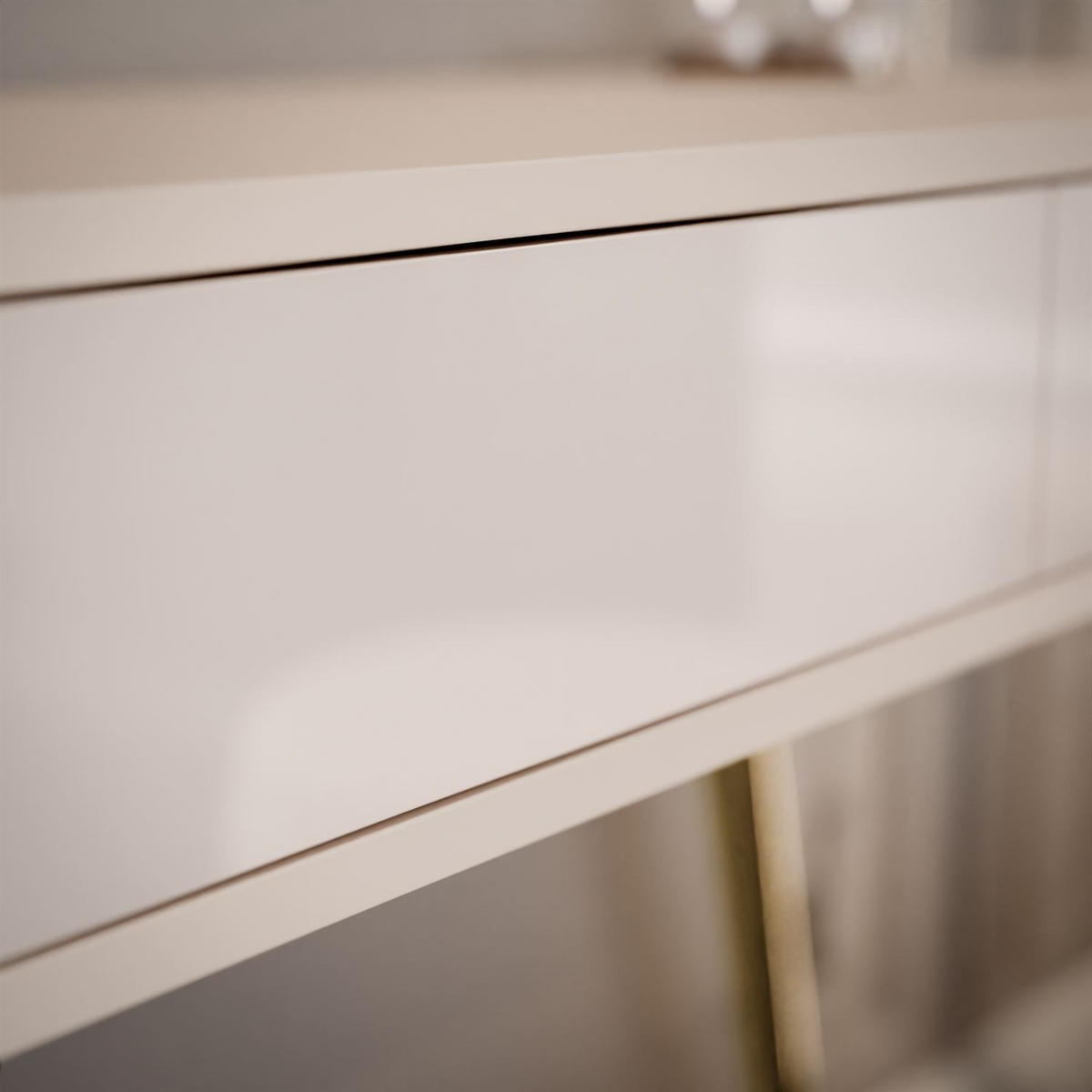 KONSOLE SIENNA KASCHMIR auf schrägen goldenen Beinen PUSH OPEN - Kaschmir, Holzwerkstoff (100/81/42cm) - Lookway