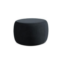 POUF Samt Stoff Blau - Blau/Rot, Kunststoff/Textil (76/44/67cm) - Makamii