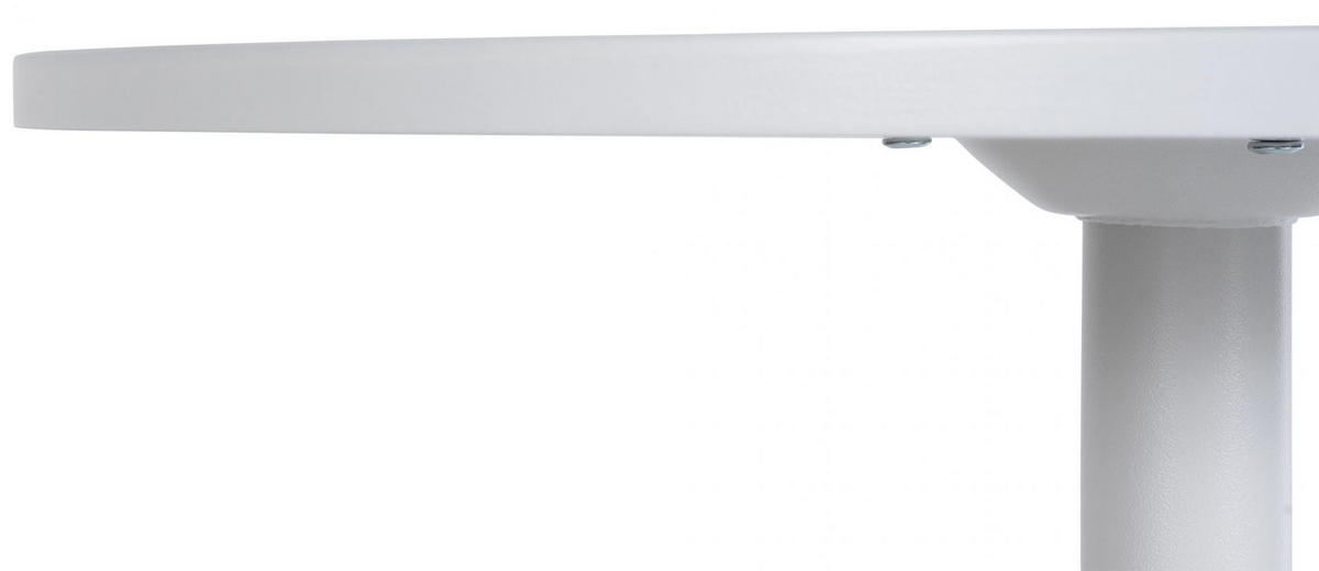 BARTISCH rund 60 cm Holz weiß/weiß - Weiß, Holz/Metall (60/108/60cm) - CLP