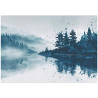 FOTOTAPETE Wald See Blau 250x175 cm - Multicolor, Papier (250/175cm) - Wallarena