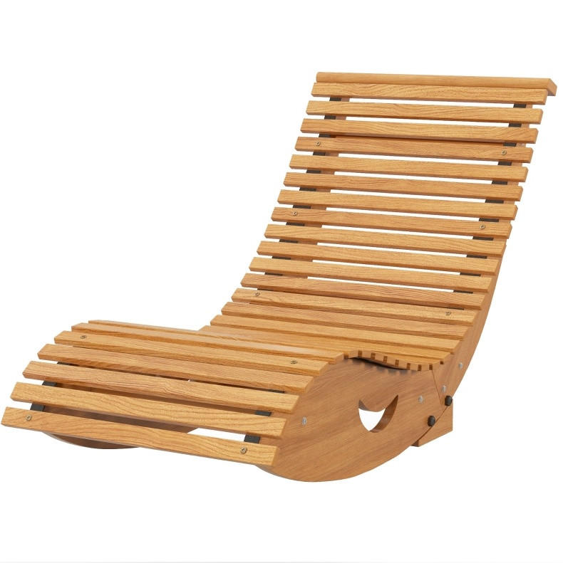 GARTENSCHAUKELSTUHL 130/60/60 cm teak aus Holzwerkstoff mit hoher Lehne - Naturfarben, Holzwerkstoff (60/60/130cm) - OKWISH