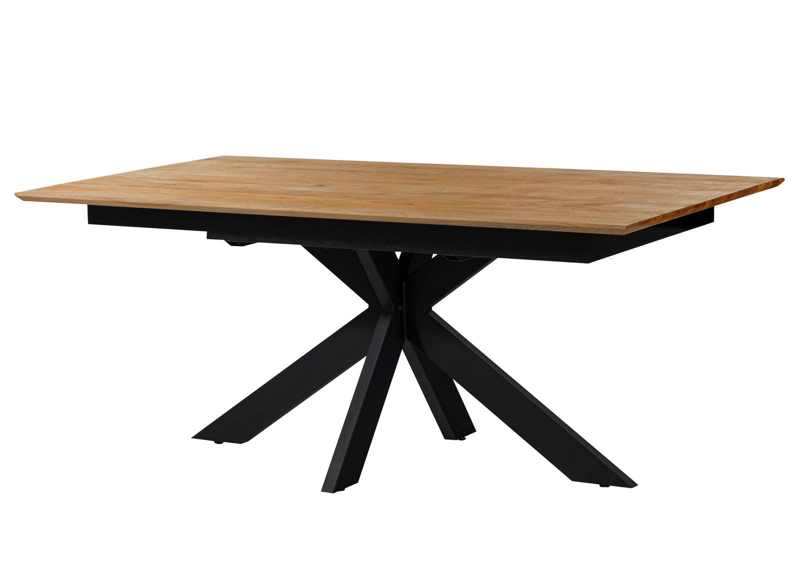 ESSTISCH verlängerbar Wildeiche 180-265x100 natur geölt KITZBÜHEL #11 - Braun, Holz (100/180/76cm) - Massivmoebel24