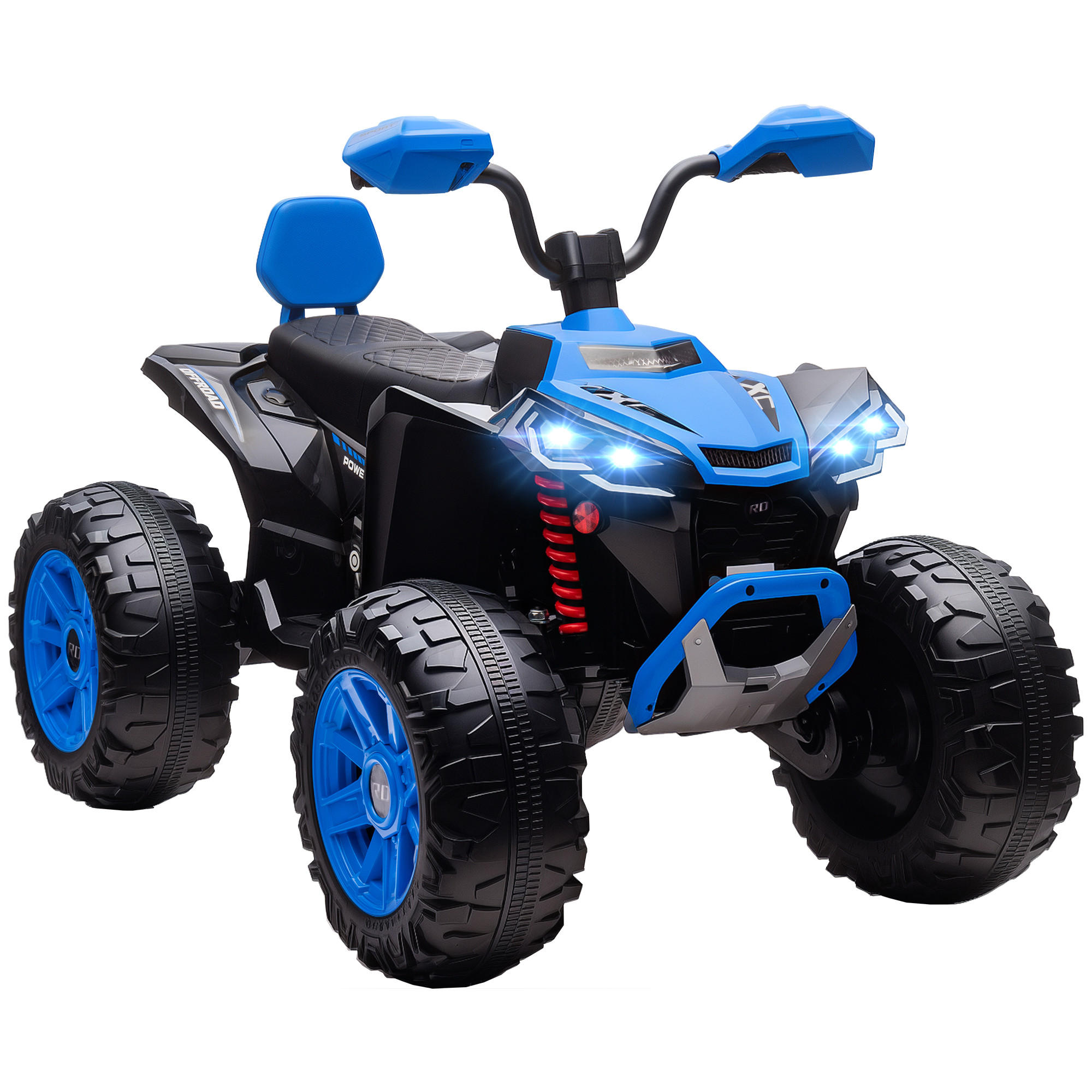 KINDER-ELEKTRO-QUAD DE-06168 24V Zweisitzer mit MP3 und Scheinwerfer Schwarz - Blau, Kunststoff/Metall (109/68.5/76cm) - ComfortXL