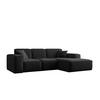 ECKSOFA L-Form Siena Stoff Maloy Schwarz Rechts - Schwarz, Holz (266/165cm) - Kaiser Möbel